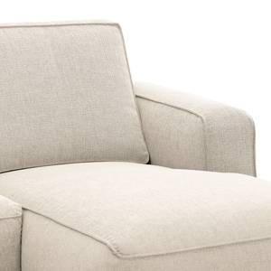 Hoekbank Navona geweven stof Geweven stof Saia: Beige - Longchair vooraanzicht links - Zwart