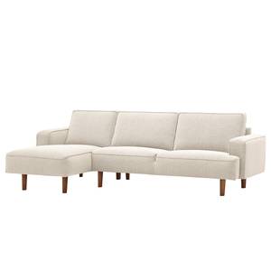 Ecksofa Navona Webstoff Webstoff Saia: Beige - Longchair davorstehend rechts - Braun