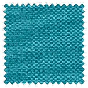 Gestoffeerde hocker GARBO houten pootjes Geweven stof Anda II: Turquoise - Donkere eikenhout