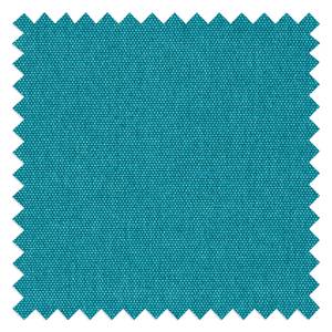Gestoffeerde hocker Garbo II geweven stof - Geweven stof Anda II: Turquoise - Chroomkleurig glanzend