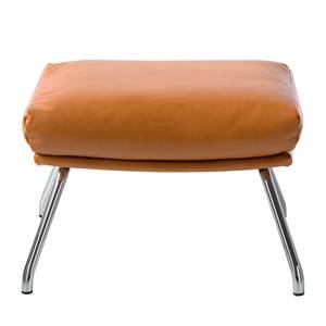 Hocker Garbo III Echtleder Dub: Cognac - Chrom glänzend