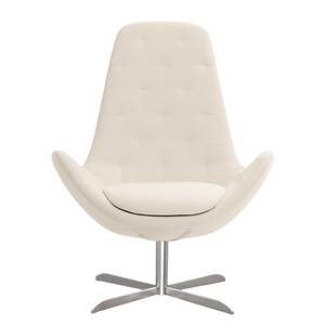 Fauteuil Houston III geweven stof Geweven stof Saia: Beige - Roestvrij staal