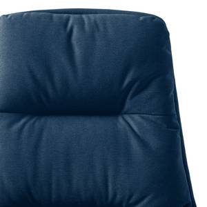 Fauteuil GARBO met houten pootjes Geweven stof Anda II: Blauw - Zwart