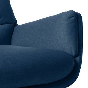 Fauteuil GARBO met houten pootjes Geweven stof Anda II: Blauw - Donkere eikenhout