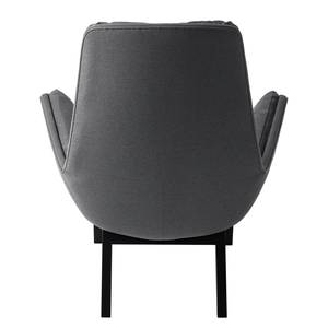 Sessel GARBO mit Holzfüßen Webstoff - Webstoff Anda II: Grau - Schwarz