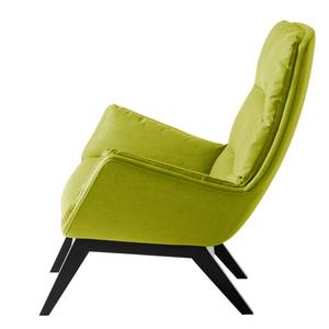 Fauteuil GARBO met houten pootjes Geweven stof Anda II: Groen - Zwart