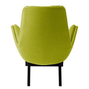 Fauteuil GARBO met houten pootjes Geweven stof Anda II: Groen - Zwart