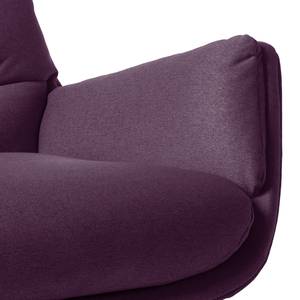Sessel GARBO mit Holzfüßen Webstoff - Webstoff Anda II: Violett - Schwarz
