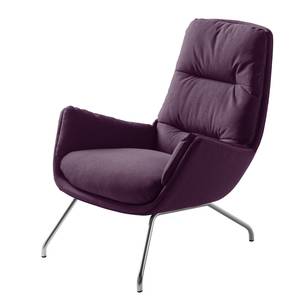 Sessel Garbo VI Webstoff - Webstoff Anda II: Violett - Chrom glänzend