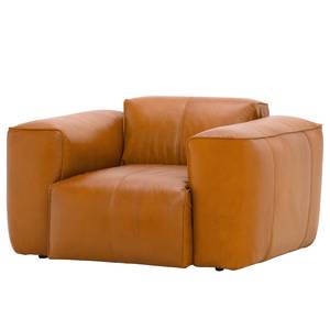 Fauteuil Hudson Tissu Cuir véritable Dub : Cognac