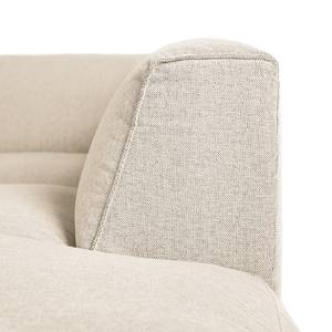 Wohnlandschaft HUDSON Webstoff Saia: Beige - Longchair davorstehend links / Ottomane rechts