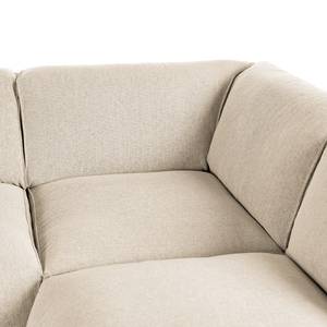 Wohnlandschaft HUDSON Webstoff Saia: Beige - Longchair davorstehend links / Ottomane rechts