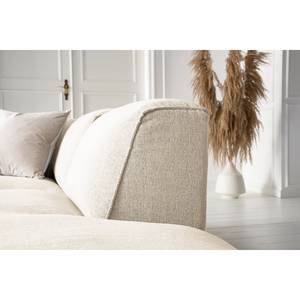 Wohnlandschaft HUDSON Webstoff Saia: Beige - Longchair davorstehend links / Ottomane rechts