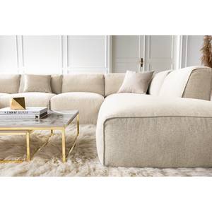 Wohnlandschaft HUDSON Webstoff Saia: Beige - Longchair davorstehend links / Ottomane rechts