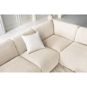 Wohnlandschaft HUDSON Webstoff Saia: Beige - Longchair davorstehend links / Ottomane rechts