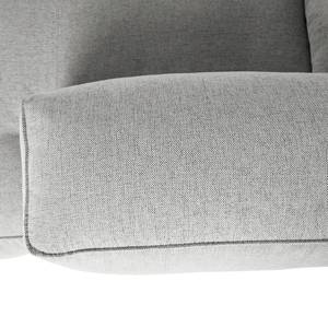 Canapé panoramique HUDSON Tissu Saia: Gris clair - Méridienne courte à droite / longue à gauche (vue de face)
