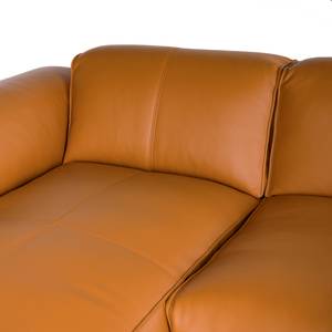 Wohnlandschaft HUDSON Echtleder Neka: Cognac - Longchair davorstehend links / Ottomane rechts