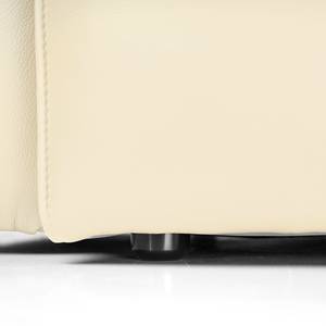 Canapé panoramique HUDSON Cuir véritable Neka : Crème - Méridienne courte à droite / longue à gauche (vue de face)