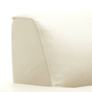 Canapé panoramique HUDSON Cuir véritable Neka : Blanc - Méridienne courte à droite / longue à gauche (vue de face)