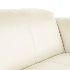 Canapé panoramique HUDSON Cuir véritable Neka : Blanc - Méridienne courte à droite / longue à gauche (vue de face)