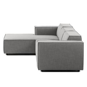 Ecksofa KINX mit Longchair Webstoff - Webstoff Milan: Hellgrau - Breite: 260 cm - Longchair davorstehend links - Keine Funktion