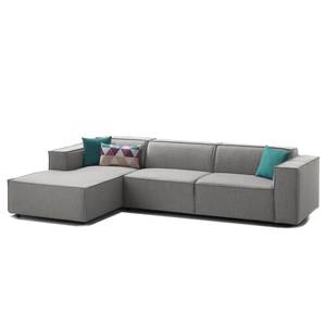 Ecksofa KINX mit Longchair Webstoff - Webstoff Milan: Hellgrau - Breite: 294 cm - Longchair davorstehend links - Keine Funktion