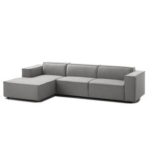 Ecksofa KINX mit Longchair Webstoff - Webstoff Milan: Hellgrau - Breite: 294 cm - Longchair davorstehend links - Keine Funktion