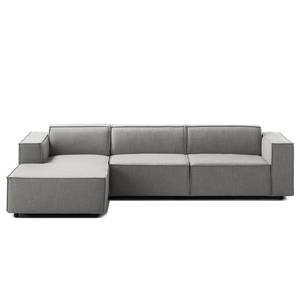 Ecksofa KINX mit Longchair Webstoff - Webstoff Milan: Hellgrau - Breite: 294 cm - Longchair davorstehend links - Keine Funktion