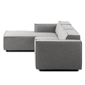 Ecksofa KINX mit Longchair Webstoff - Webstoff Milan: Hellgrau - Breite: 294 cm - Longchair davorstehend links - Keine Funktion