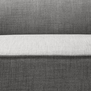 Hoekbank KINX met Longchair Geweven stof Milan: Lichtgrijs - Breedte: 294 cm - Longchair vooraanzicht links - Geen functie