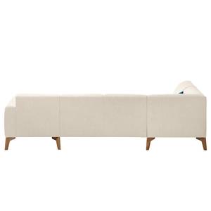 Wohnlandschaft Bora II Webstoff Webstoff Saia: Beige - Longchair davorstehend rechts / Ottomane links