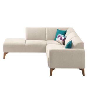 Ecksofa Bora II Webstoff Webstoff Saia: Beige - Ottomane davorstehend links