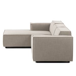 Hoekbank KINX met Longchair Geweven stof Milan: Beige - Breedte: 260 cm - Longchair vooraanzicht links - Geen functie