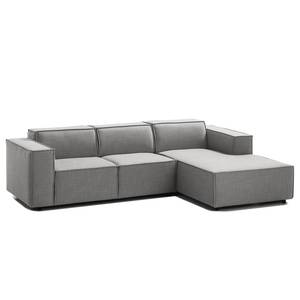 Ecksofa KINX mit Longchair Webstoff - Webstoff Milan: Hellgrau - Breite: 260 cm - Longchair davorstehend rechts - Keine Funktion