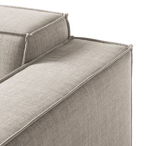 Canapé d’angle KINX méridienne Tissu Milan : Beige - Largeur : 260 cm - Méridienne courte à droite (vue de face) - Sans fonction