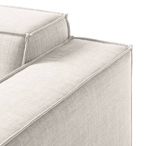Canapé d’angle KINX méridienne Tissu Milan : Blanc vieilli - Largeur : 260 cm - Méridienne courte à droite (vue de face) - Sans fonction
