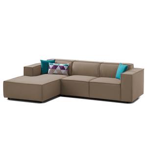 Ecksofa KINX mit Longchair Webstoff - Webstoff Osta: Cappuccino - Breite: 260 cm - Longchair davorstehend links - Keine Funktion