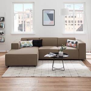 Ecksofa KINX mit Longchair Webstoff - Webstoff Osta: Cappuccino - Breite: 260 cm - Longchair davorstehend links - Keine Funktion