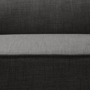 Hoekbank KINX met Longchair Geweven stof Milan: Antraciet - Breedte: 294 cm - Longchair vooraanzicht links - Geen functie