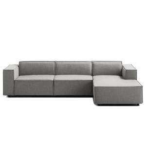 Ecksofa KINX mit Longchair Webstoff - Webstoff Milan: Hellgrau - Breite: 294 cm - Longchair davorstehend rechts - Keine Funktion