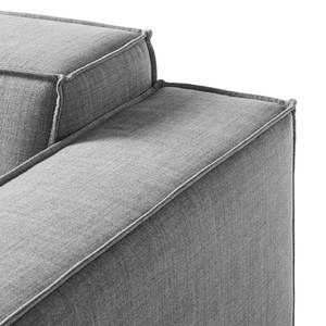 Canapé d’angle KINX méridienne Tissu Milan : Gris clair - Largeur : 294 cm - Méridienne courte à droite (vue de face) - Sans fonction