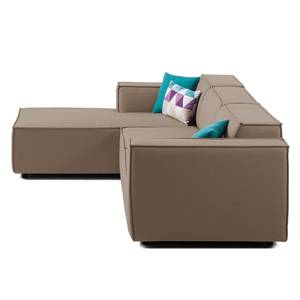 Ecksofa KINX mit Longchair Webstoff - Webstoff Osta: Cappuccino - Breite: 294 cm - Longchair davorstehend links - Keine Funktion