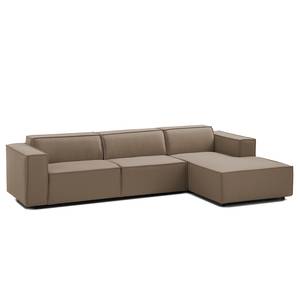 Ecksofa KINX mit Longchair Webstoff - Webstoff Osta: Cappuccino - Breite: 294 cm - Longchair davorstehend rechts - Keine Funktion