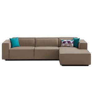 Ecksofa KINX mit Longchair Webstoff - Webstoff Osta: Cappuccino - Breite: 294 cm - Longchair davorstehend rechts - Keine Funktion