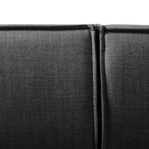 Canapé d’angle KINX ottomane Velours - Tissu Milan : Anthracite - Méridienne longue à gauche (vue de face) - Sans fonction