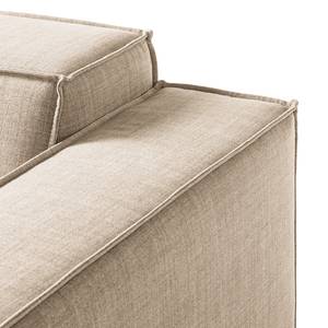 Ecksofa KINX mit Ottomane Webstoff - Webstoff Milan: Beige - Ottomane davorstehend links - Keine Funktion