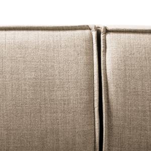 Canapé d’angle KINX ottomane Velours - Tissu Milan : Beige - Méridienne longue à gauche (vue de face) - Sans fonction