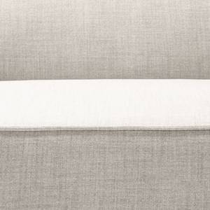 Canapé d’angle KINX ottomane Velours - Tissu Milan : Blanc vieilli - Méridienne longue à gauche (vue de face) - Sans fonction