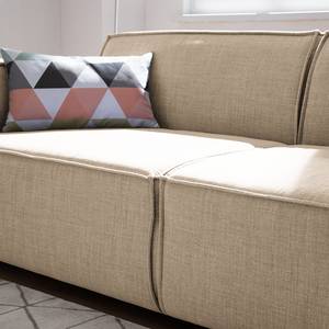 Ecksofa KINX mit Ottomane Webstoff - Webstoff Milan: Beige - Ottomane davorstehend rechts - Keine Funktion