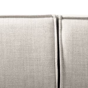 Canapé d’angle KINX ottomane Velours - Tissu Milan : Blanc vieilli - Méridienne longue à droite (vue de face) - Sans fonction